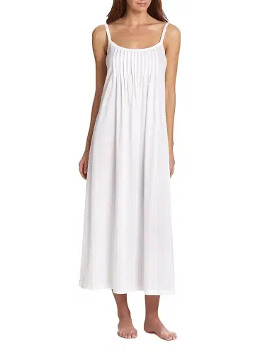 Hanro Women's Juliet Pleated Cotton Long Chemise - White - Size Large | Thumbnail 3 Hanro Women's Juliet Pleated Cotton Long Chemise - White - Size Large | Thumbnail 3
