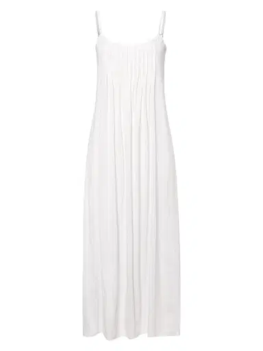 Hanro Women's Juliet Pleated Cotton Long Chemise - White - Size Large | Thumbnail 1 Hanro Women's Juliet Pleated Cotton Long Chemise - White - Size Large | Thumbnail 1