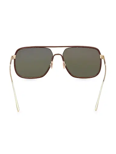 Tom Ford Men's 59MM Pilot Metal Sunglasses - Pale Gold | Thumbnail 5