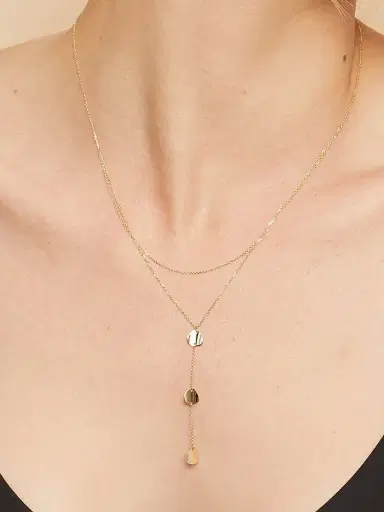 Oradina Women's 14K Yellow Solid Gold Botticelli Drop Necklace - Yellow Gold | Thumbnail 2 Oradina Women's 14K Yellow Solid Gold Botticelli Drop Necklace - Yellow Gold | Thumbnail 2