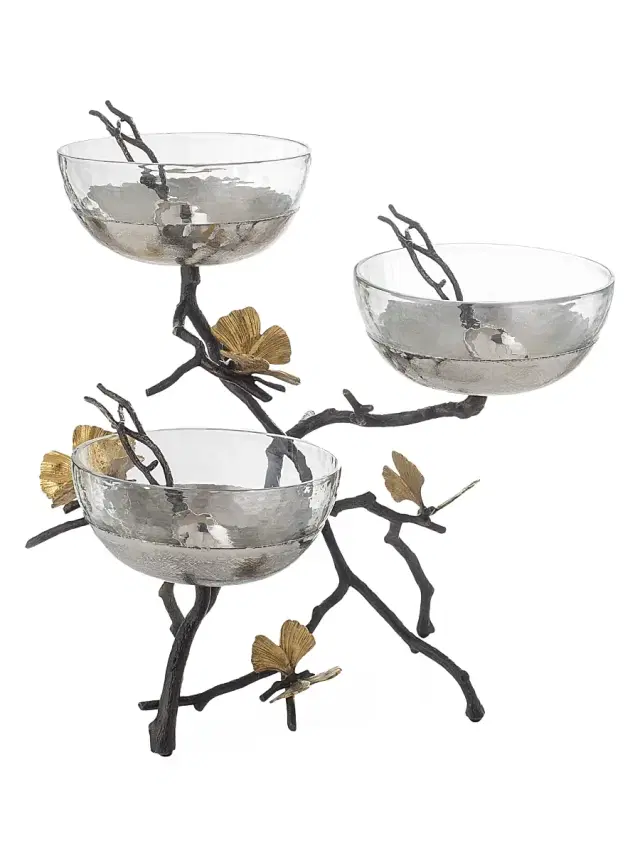 Michael Aram Butterfly Ginkgo Eight-Piece Stand, Bowl & Spoon Set
