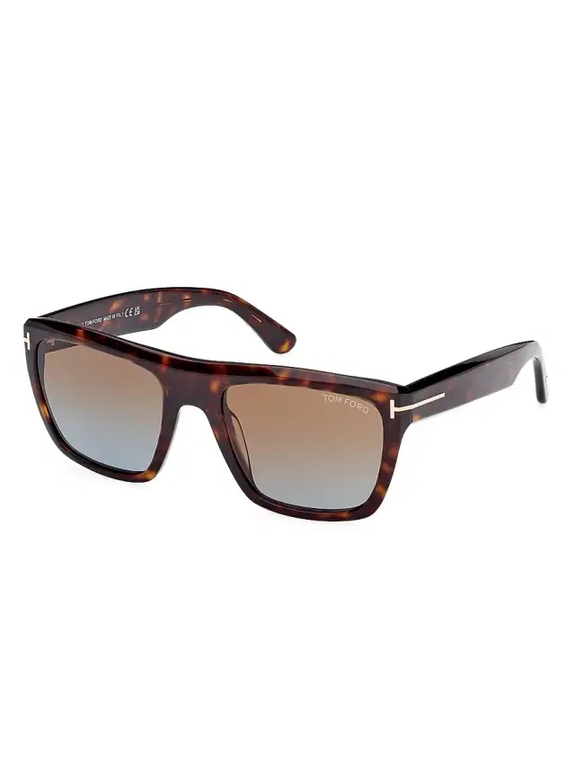 Men's Alberto 55MM Square Sunglasses - Shiny Black Smoke