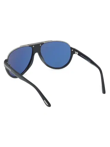 Tom Ford Men's 59MM Dimitry Pilot Sunglasses - Shiny Grey Blue | Thumbnail 5 Tom Ford Men's 59MM Dimitry Pilot Sunglasses - Shiny Grey Blue | Thumbnail 5