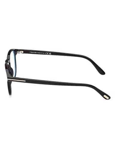 TOM FORD Men's 48MM Square Blue Block Glasses - Shiny Black Blue | Thumbnail 3