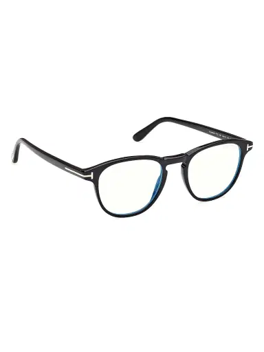 TOM FORD Men's 48MM Square Blue Block Glasses - Shiny Black Blue | Thumbnail 8