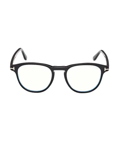 TOM FORD Men's 48MM Square Blue Block Glasses - Shiny Black Blue | Thumbnail 1