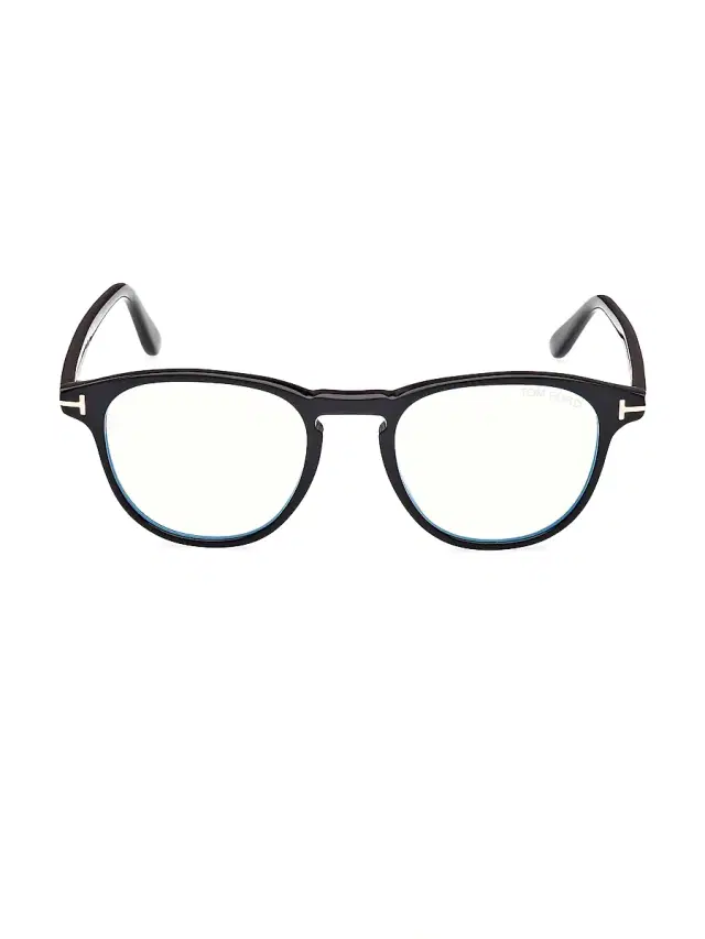 Men's 48MM Square Blue Block Glasses - Shiny Black Blue