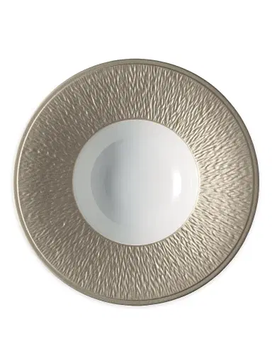 Raynaud Minéral Irisé Rimmed Soup Plate - Warm Grey | Thumbnail 1