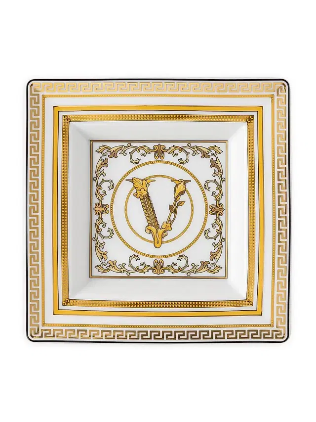 Meets Versace Virtus Gala White Porcelain Tray - White