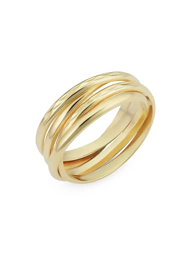 Women's 14K Yellow Solid Gold Echelon Ring - Yellow Gold