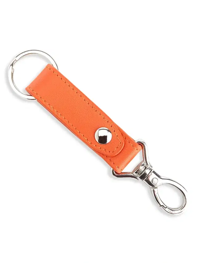 Royce New York Contemporary Leather Valet Key Chain - Orange
