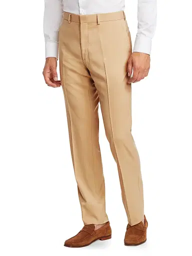 Ralph Lauren Purple Label Men's Greg Wool Pants - Tan | Thumbnail 3