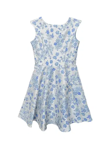Un Deux Trois Girl's Floral Jacquard A-Line Dress - Perry - Size 16 | Thumbnail 1 Un Deux Trois Girl's Floral Jacquard A-Line Dress - Perry - Size 16 | Thumbnail 1
