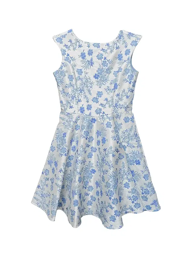 Girl's Floral Jacquard A-Line Dress - Perry