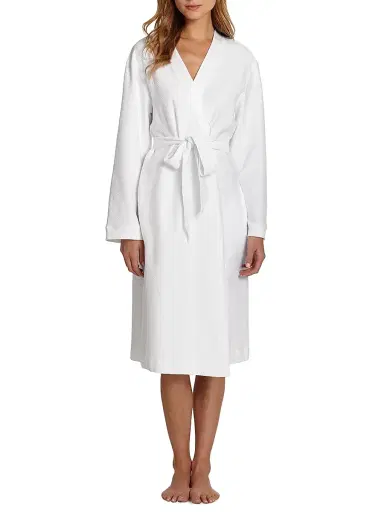 Hanro Women's Cotton Pique Robe - White - Size XL | Thumbnail 2 Hanro Women's Cotton Pique Robe - White - Size XL | Thumbnail 2