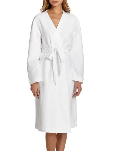 Hanro Women's Cotton Pique Robe - White - Size XL | Thumbnail 3 Hanro Women's Cotton Pique Robe - White - Size XL | Thumbnail 3
