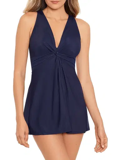 Miraclesuit Swim Women's Marais Twist One-Piece Swimsuit - Midnight Blue - Size 18 | Thumbnail 2