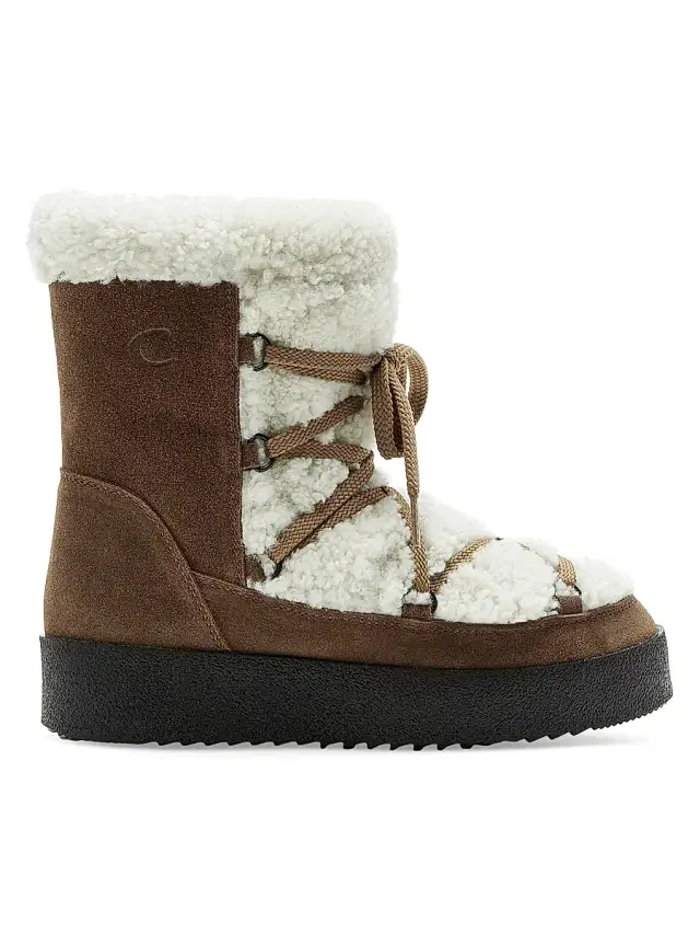 Women's Eloise Shearling & Leather Winter Boots - Walnut Women's Eloise Shearling & Leather Winter Boots - Walnut