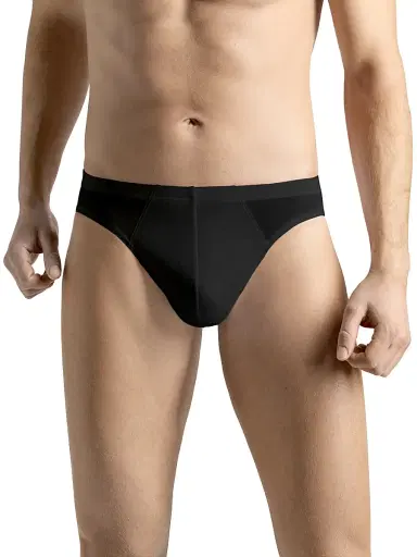 Hanro Cotton Sporty Three-Quarter Briefs - Black | Thumbnail 2