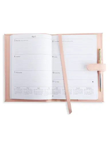 Royce New York Executive Leather Daily Planner - Light Pink | Thumbnail 2 Royce New York Executive Leather Daily Planner - Light Pink | Thumbnail 2