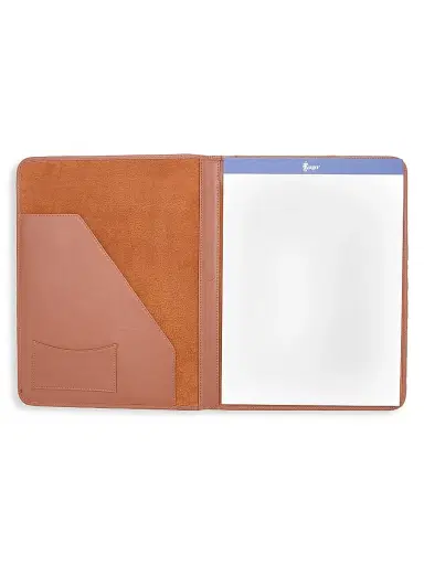 Royce New York Leather Suede-Lined Writing Portfolio - Tan | Thumbnail 6