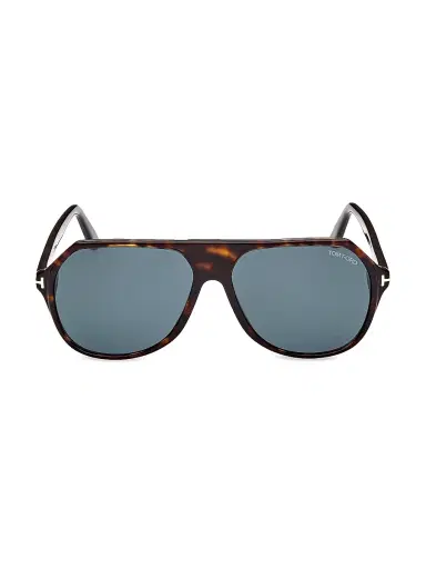 TOM FORD Men's Hayes 55MM Navigator Sunglasses - Havana Blue | Thumbnail 2 TOM FORD Men's Hayes 55MM Navigator Sunglasses - Havana Blue | Thumbnail 2