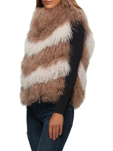 Gorski Women's Mongolian Lamb Vest - Pink - Size XS | Thumbnail 3 Gorski Women's Mongolian Lamb Vest - Pink - Size XS | Thumbnail 3