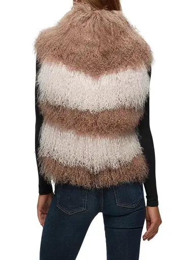 Gorski Women's Mongolian Lamb Vest - Pink - Size XS | Thumbnail 4 Gorski Women's Mongolian Lamb Vest - Pink - Size XS | Thumbnail 4