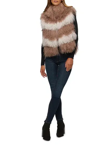 Gorski Women's Mongolian Lamb Vest - Pink - Size XS | Thumbnail 5 Gorski Women's Mongolian Lamb Vest - Pink - Size XS | Thumbnail 5