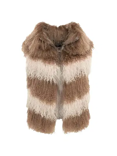Gorski Women's Mongolian Lamb Vest - Pink - Size XS | Thumbnail 1 Gorski Women's Mongolian Lamb Vest - Pink - Size XS | Thumbnail 1