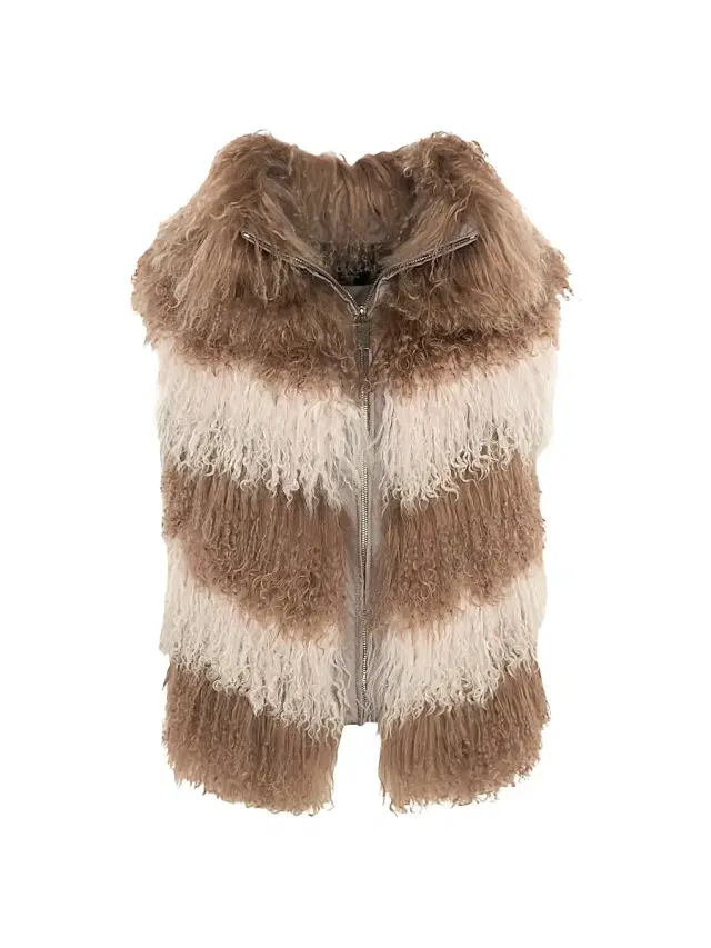 Gorski Women's Mongolian Lamb Vest - Pink - Size XS