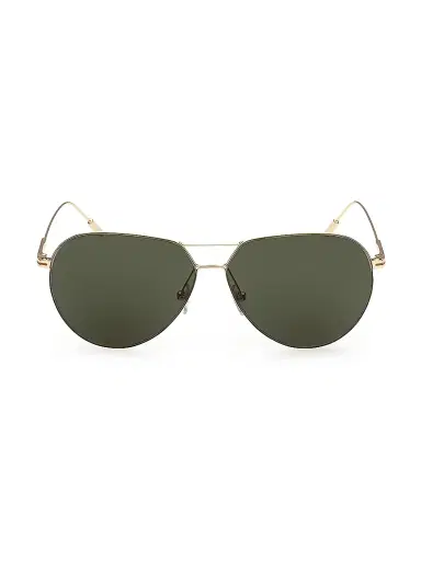 Zegna Men's 59MM Aviator Sunglasses - Shiny Gold Smoke | Thumbnail 2