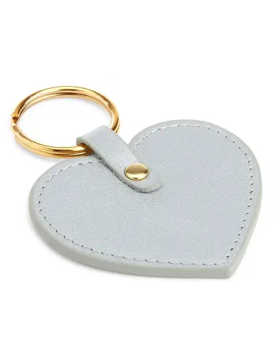Royce New York Men's Heart-Shaped Leather Key Chain - Silver | Thumbnail 2 Royce New York Men's Heart-Shaped Leather Key Chain - Silver | Thumbnail 2