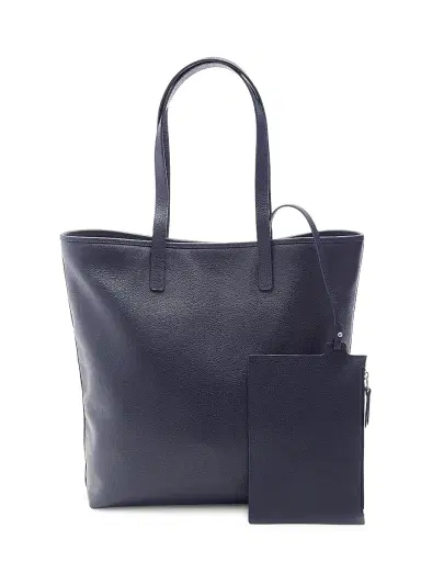 Royce New York Women's Pebble Grain Tall Tote Bag - Tan | Thumbnail 4