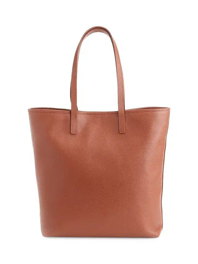 Royce New York Women's Pebble Grain Tall Tote Bag - Tan