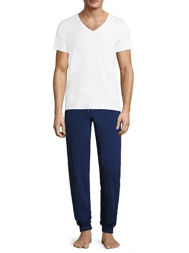 Hanro Men's Cotton Superior Short Sleeve V-Neck Tee - White - Size XXL | Thumbnail 2 Hanro Men's Cotton Superior Short Sleeve V-Neck Tee - White - Size XXL | Thumbnail 2