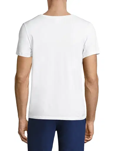 Hanro Men's Cotton Superior Short Sleeve V-Neck Tee - White - Size XXL | Thumbnail 5 Hanro Men's Cotton Superior Short Sleeve V-Neck Tee - White - Size XXL | Thumbnail 5