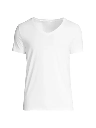 Hanro Men's Cotton Superior Short Sleeve V-Neck Tee - White - Size XXL | Thumbnail 1 Hanro Men's Cotton Superior Short Sleeve V-Neck Tee - White - Size XXL | Thumbnail 1