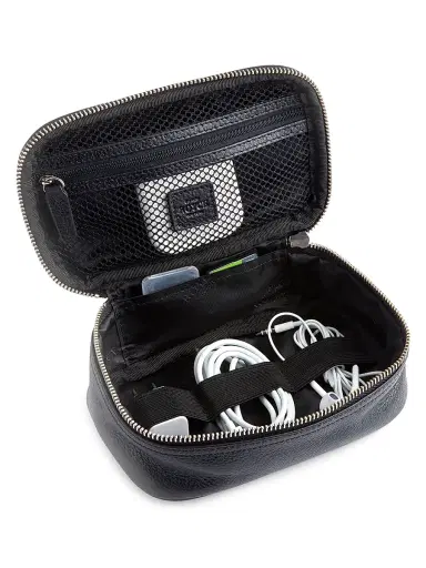 Royce New York Women's Zippered Travel Tech Organizer Case - Black | Thumbnail 2