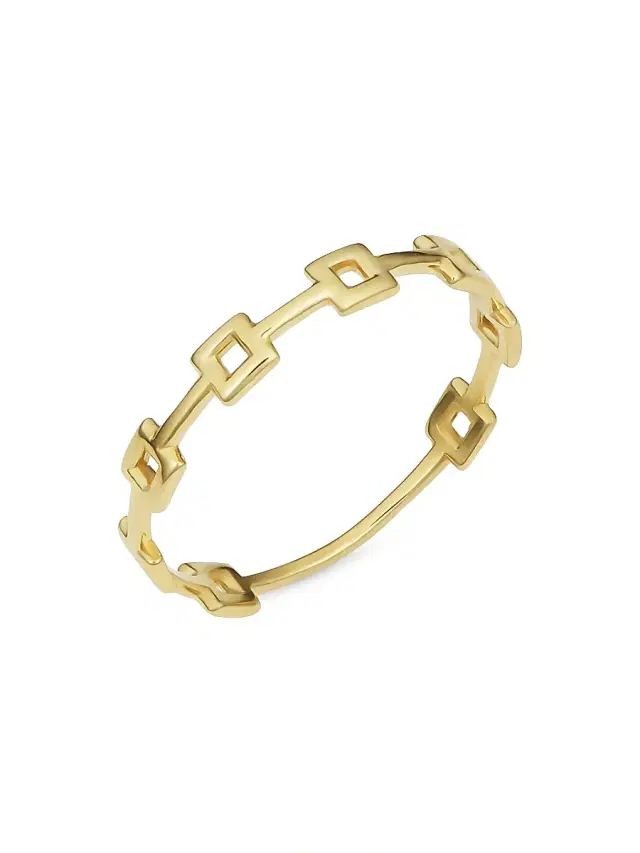 Women's 14K Yellow Solid Gold Buttoned-Up Ring - Yellow Gold