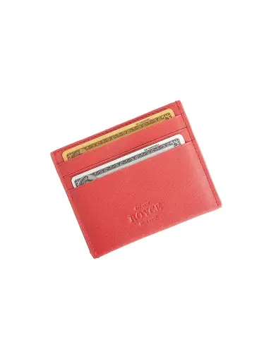 Royce New York Men's RFID-Blocking Leather Cardholder - Red | Thumbnail 2 Royce New York Men's RFID-Blocking Leather Cardholder - Red | Thumbnail 2