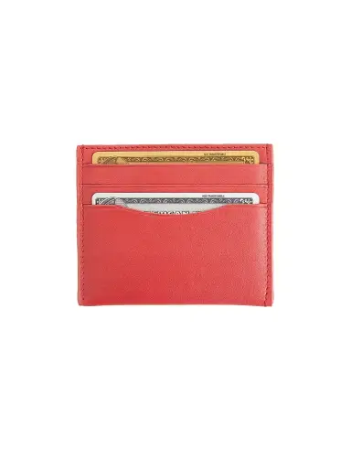 Royce New York Men's RFID-Blocking Leather Cardholder - Red | Thumbnail 3 Royce New York Men's RFID-Blocking Leather Cardholder - Red | Thumbnail 3