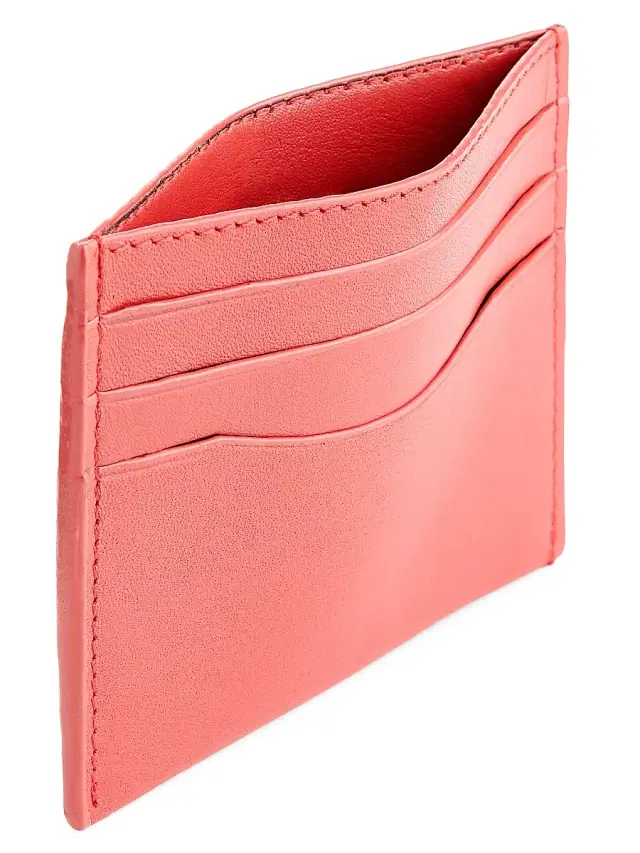 Royce New York Men's RFID-Blocking Leather Cardholder - Red