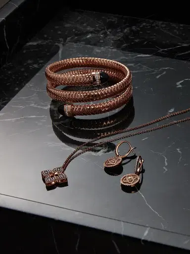 Roberto Coin Women's Venetian Princess 18K Rose Gold, Black & White Diamond Petite Pendant Necklace - Rose Gold | Thumbnail 3