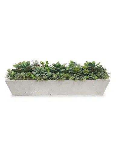 Winward Home Imitation Succulent Mix In Long Pot | Thumbnail 1