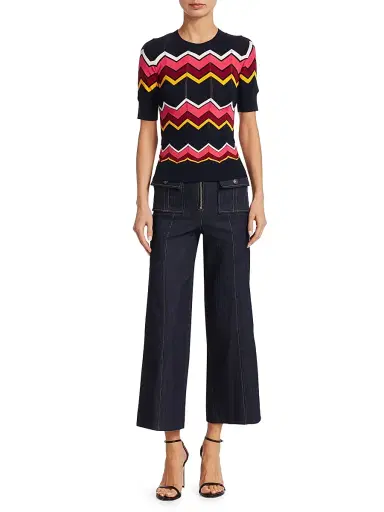 Cinq à Sept Women's Azure Front High-Rise Wide-Leg Crop Pants - Indigo - Size 14 | Thumbnail 2 Cinq à Sept Women's Azure Front High-Rise Wide-Leg Crop Pants - Indigo - Size 14 | Thumbnail 2