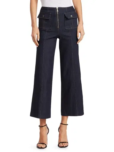 Cinq à Sept Women's Azure Front High-Rise Wide-Leg Crop Pants - Indigo - Size 14 | Thumbnail 3 Cinq à Sept Women's Azure Front High-Rise Wide-Leg Crop Pants - Indigo - Size 14 | Thumbnail 3