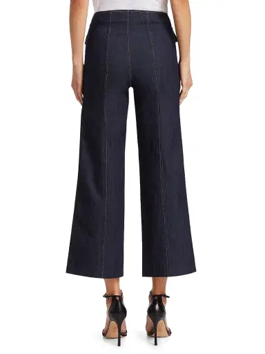 Cinq à Sept Women's Azure Front High-Rise Wide-Leg Crop Pants - Indigo - Size 14 | Thumbnail 5 Cinq à Sept Women's Azure Front High-Rise Wide-Leg Crop Pants - Indigo - Size 14 | Thumbnail 5
