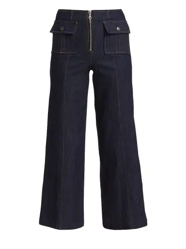 Cinq à Sept Women's Azure Front High-Rise Wide-Leg Crop Pants - Indigo - Size 14 | Thumbnail 7 Cinq à Sept Women's Azure Front High-Rise Wide-Leg Crop Pants - Indigo - Size 14 | Thumbnail 7
