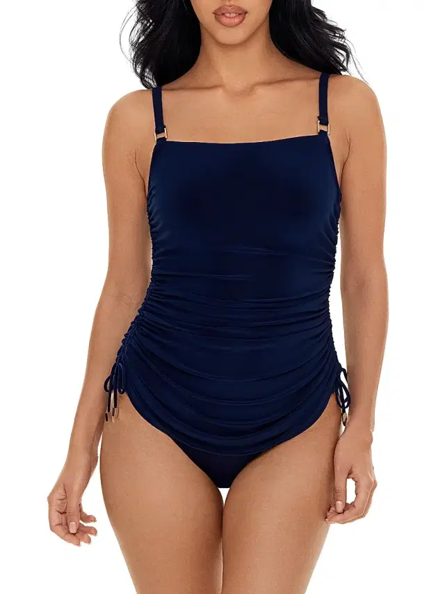 Magicsuit Women's Chromatique Ella Ruched Tankini Top - Navy Blue
